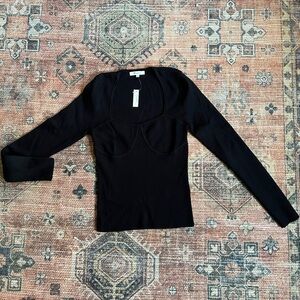 Madewell | Ribbed Corset Top | Black | Medium